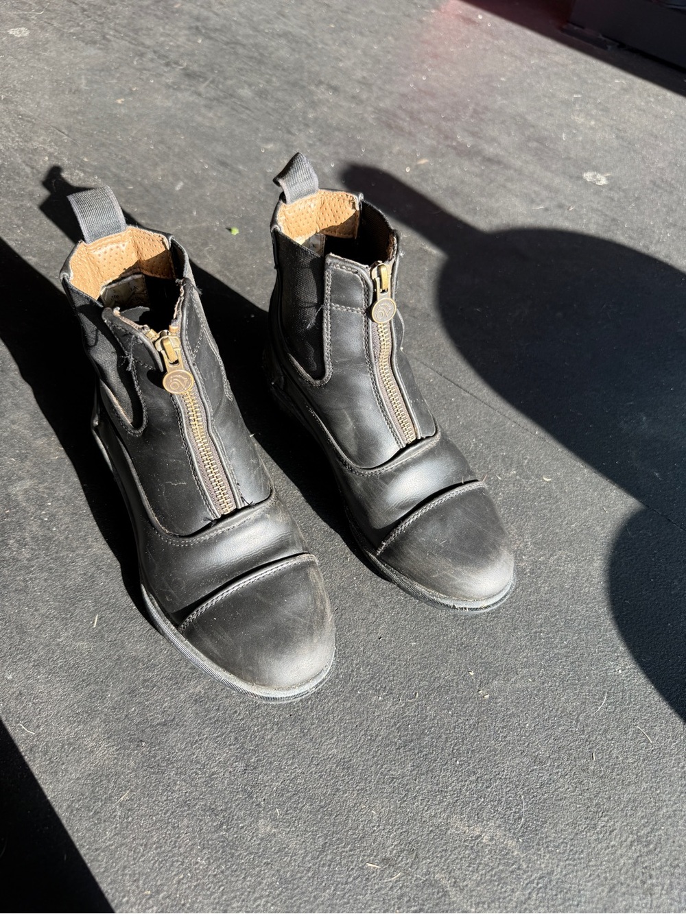 Kids Black Zip-Front Chelsea Boots